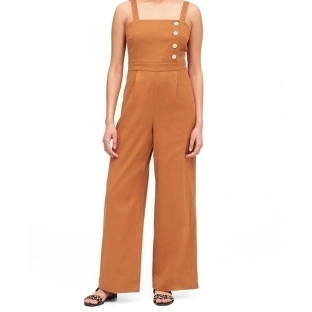 NWT Banana Republic Linen/Cotton Wide Leg Jumpsuit Size 4P